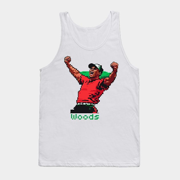 Pixel Tiger Woods win the match Tank Top by Pasar di Dunia